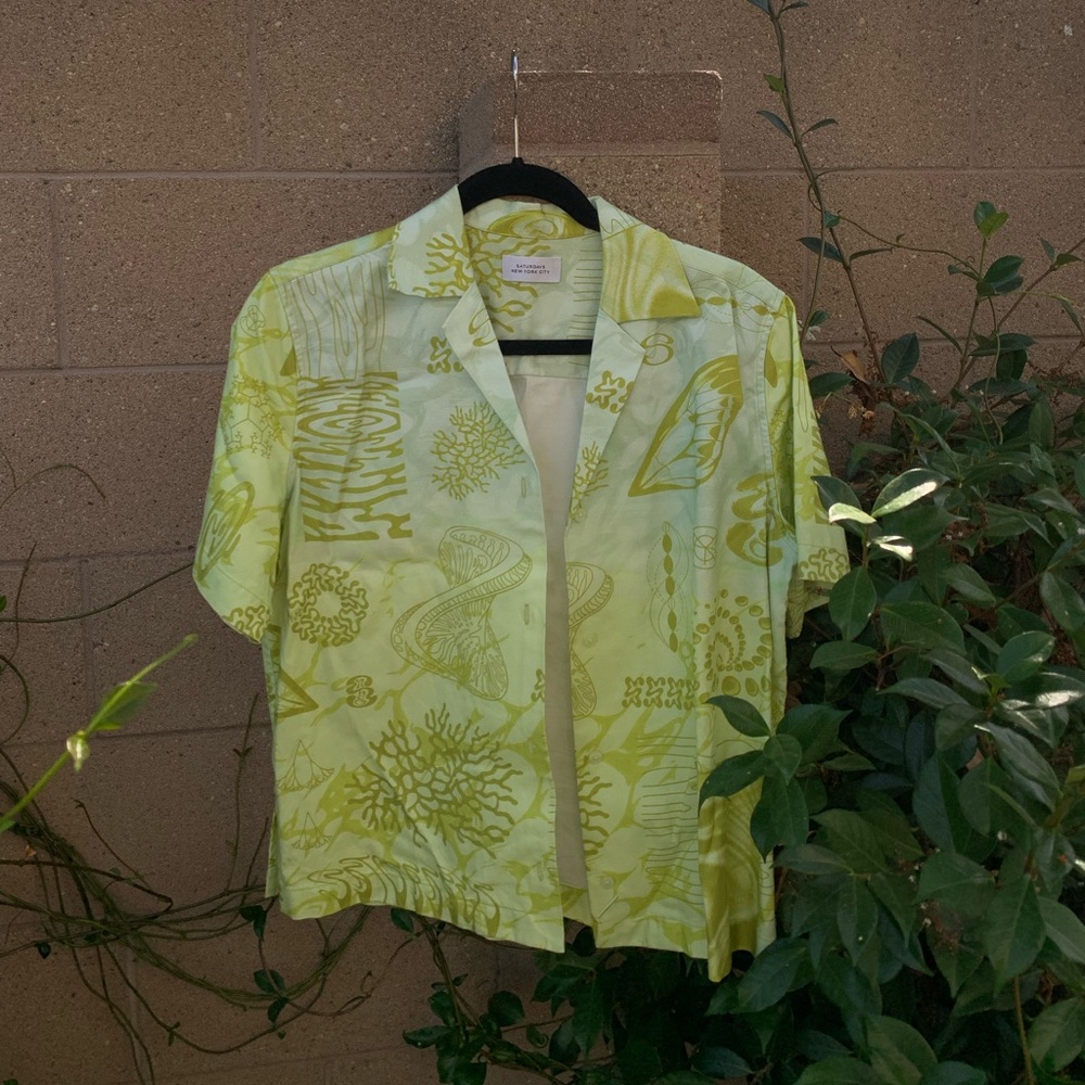 🍋Saturday NYC Green Patterned Shirt🍋
